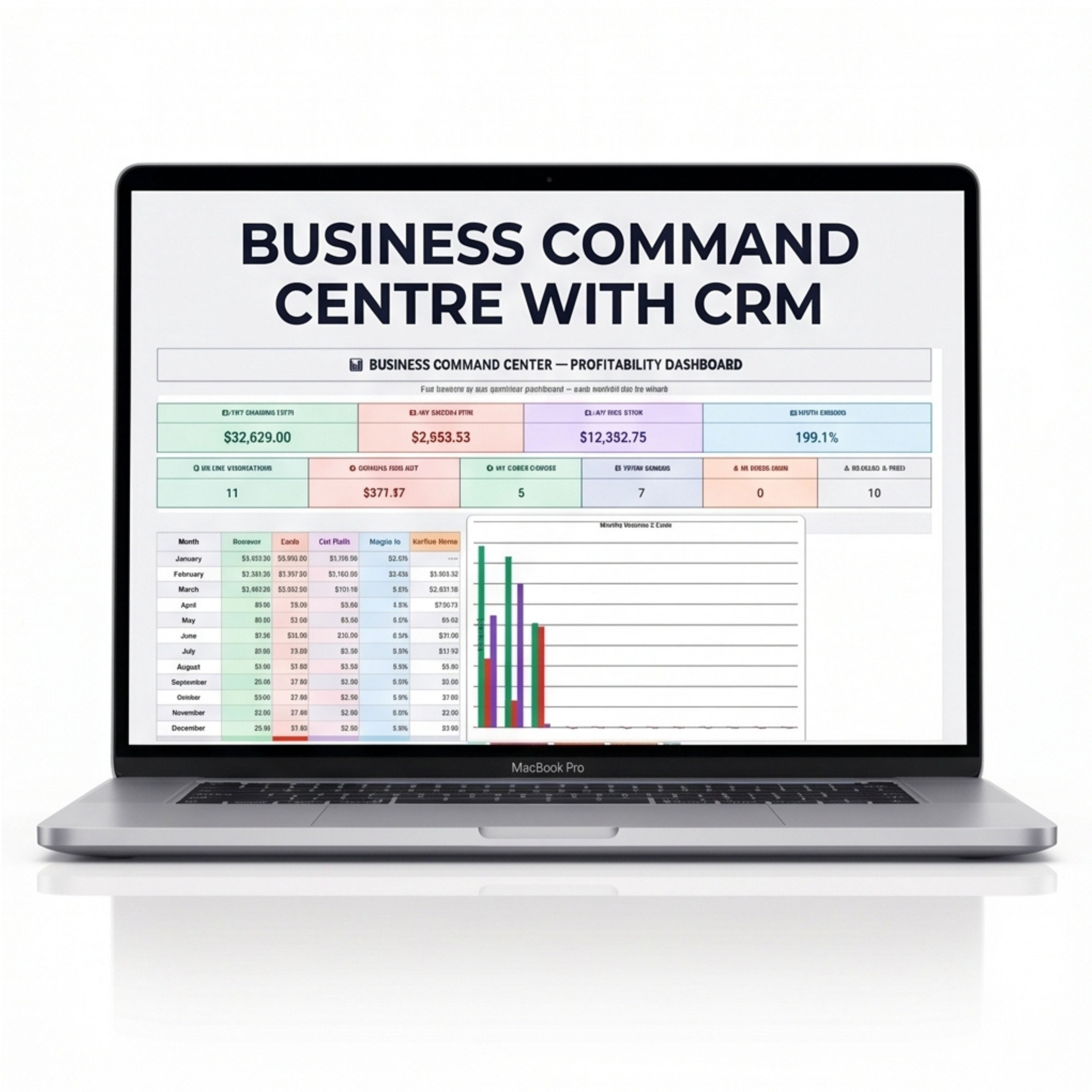 Business Spreadsheet template — CRM, P&L, Revenue & Domains tracker All-in-One Digital Business Dashboard